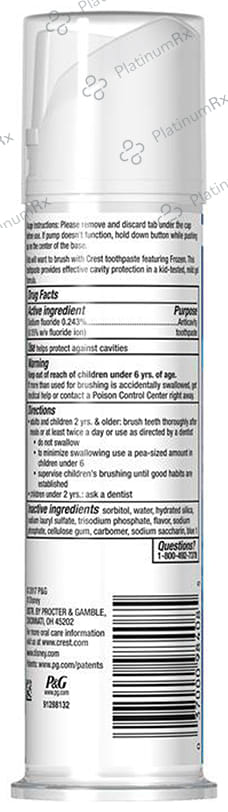 Crest Fluoride Anticavity Toothpaste Blue Bubble Gum