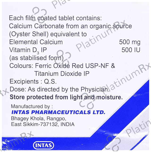 Calinta D3 500mg/500IU Tablet 15s