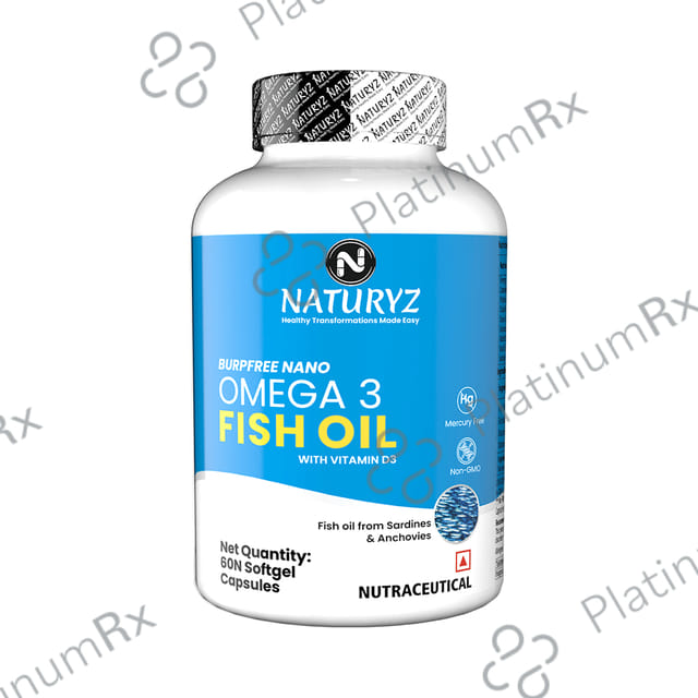 Naturyz Burpfree Nano Omega 3 Fish Oil with Vitamin D3 Softgel Capsule 60 capsules