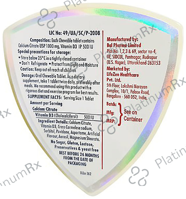 Tuskca Chewable Sugar Free Tablet Mixed Fruit
