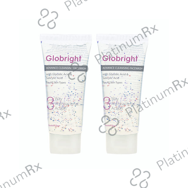 Globright 3 Way Anti-Bacterial Action Advance Cleansing Facewash (100ml Each) 2 Tube