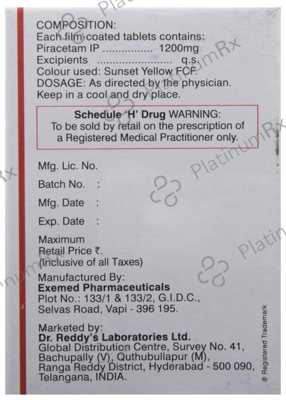 Nootropil 1200mg Tablet 10s