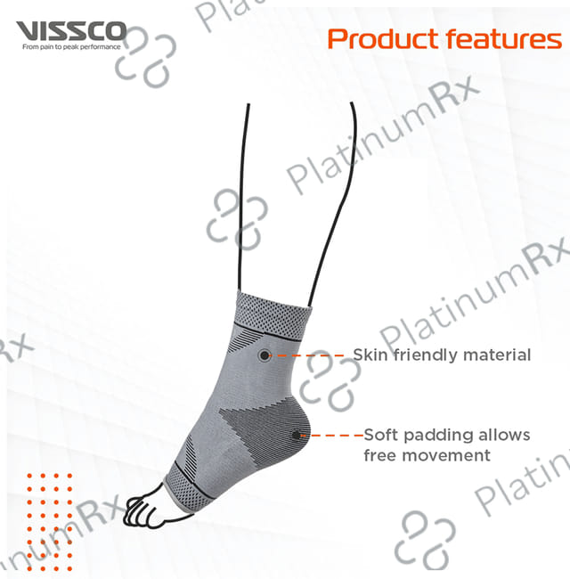 Vissco 2D Ankle Support, Stretchable Ankle Support for Injured Ankles, Arthritic Pain Medium