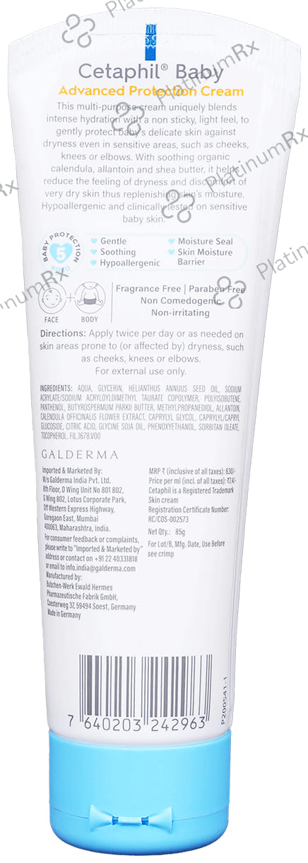 Cetaphil Baby Advance Protection Cream with Organic Calendula 85gm