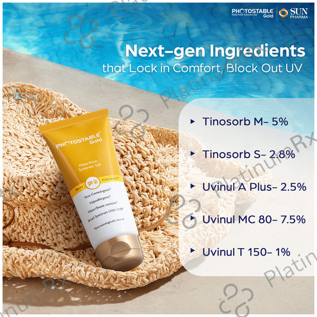 Photostable Gold Sunscreen SPF 55 Gel 50gm