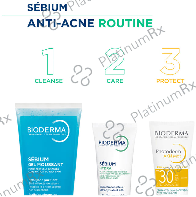 Bioderma Sebium Moussant Purifying Cleansing Foaming Gel 100ml