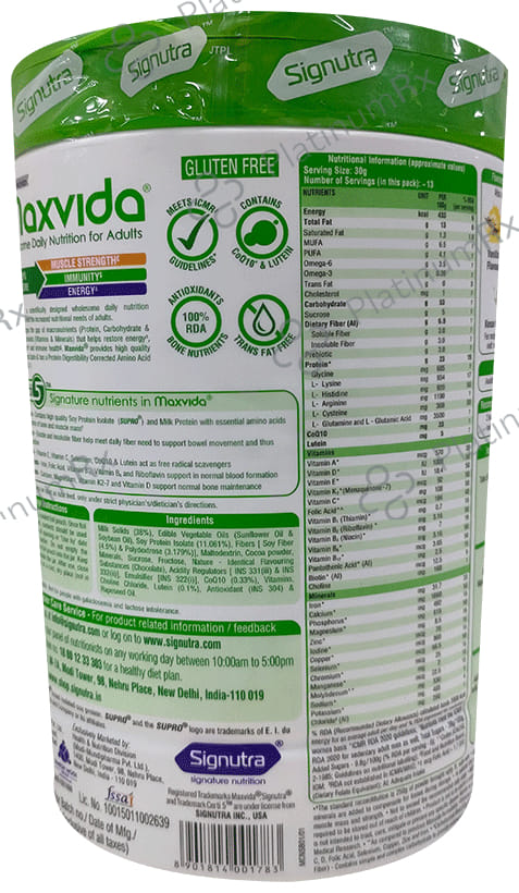 Maxvida Supplement Flavour Chocolate Powder 400gm