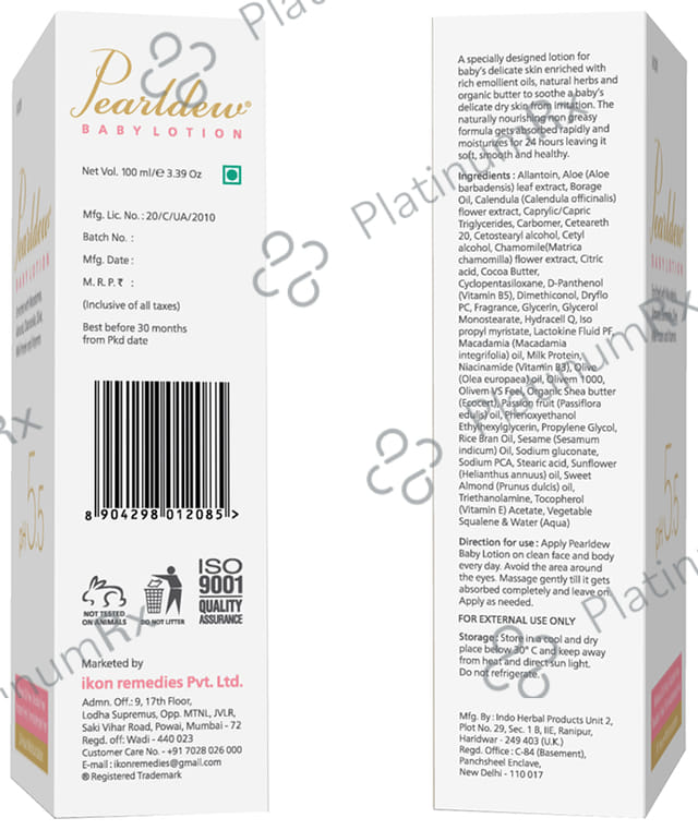 Pearldew Baby Lotion (100ml Each) 2 Tubes