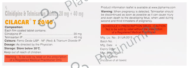 Cilacar T 20/40mg Tablet 15s