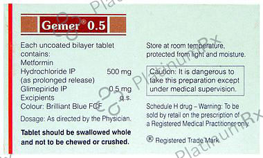 Gemer 0.5/500mg Tablet PR 10s