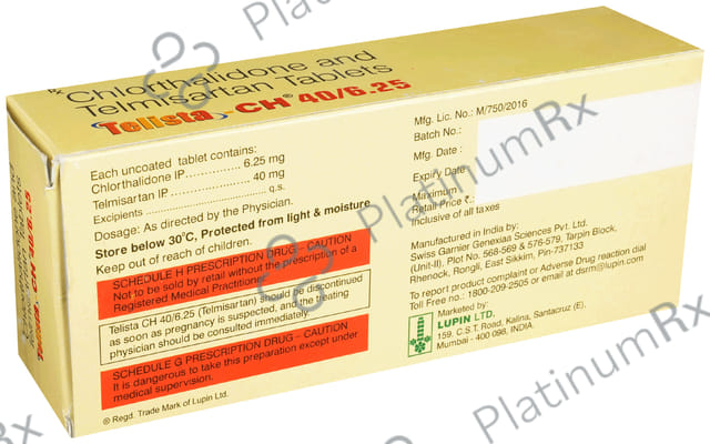 Telista CH 40/6.25mg Tablet 10s