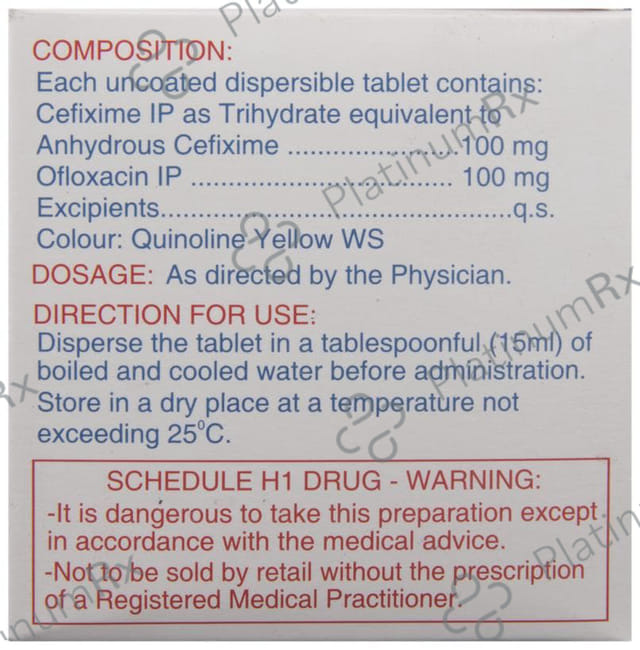 Zifi O 100/100mg DT Tablet 10s