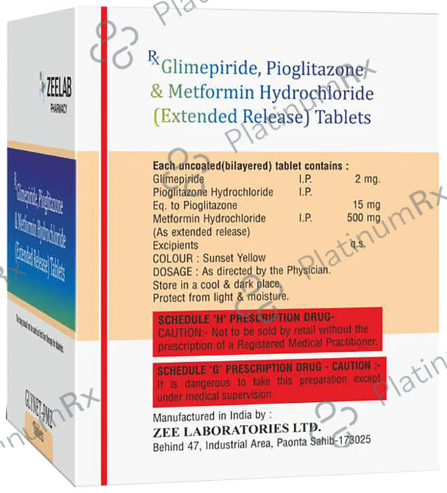 Glynet PM 2/500/15mg Tablet ER 10s