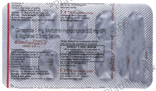 Glimisave MV 1.3/500mg Tablet SR 10s