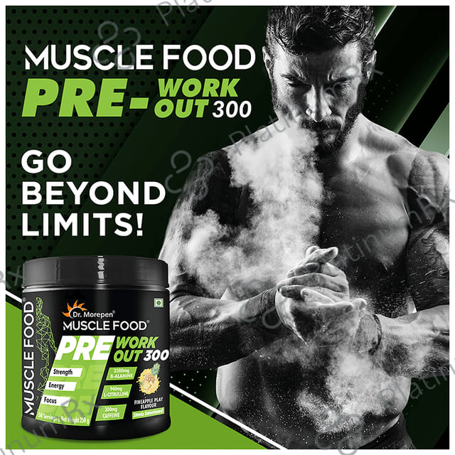 Dr. Morepen Muscle Food Pre Workout 300 Pineapple Play