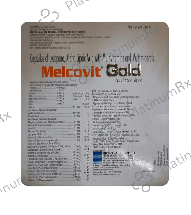 Melcovit Gold Capsule 10s