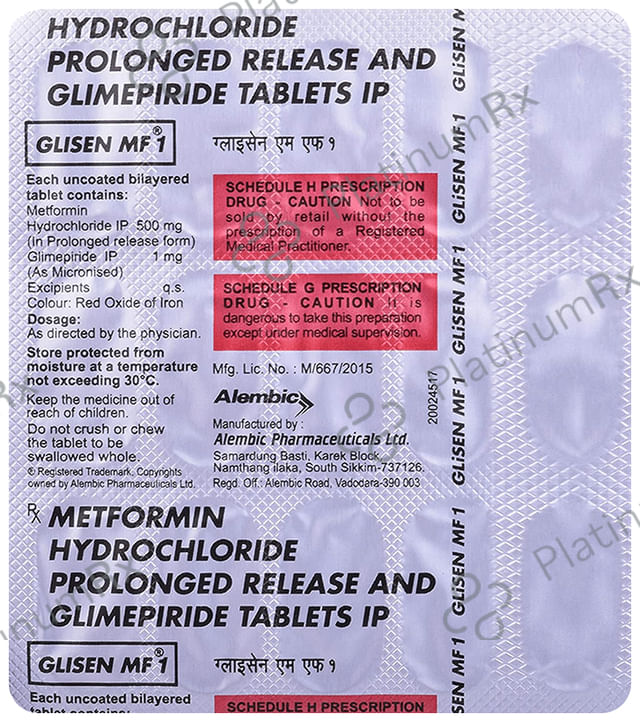 Glisen MF 1/500mg Tablet PR 15s