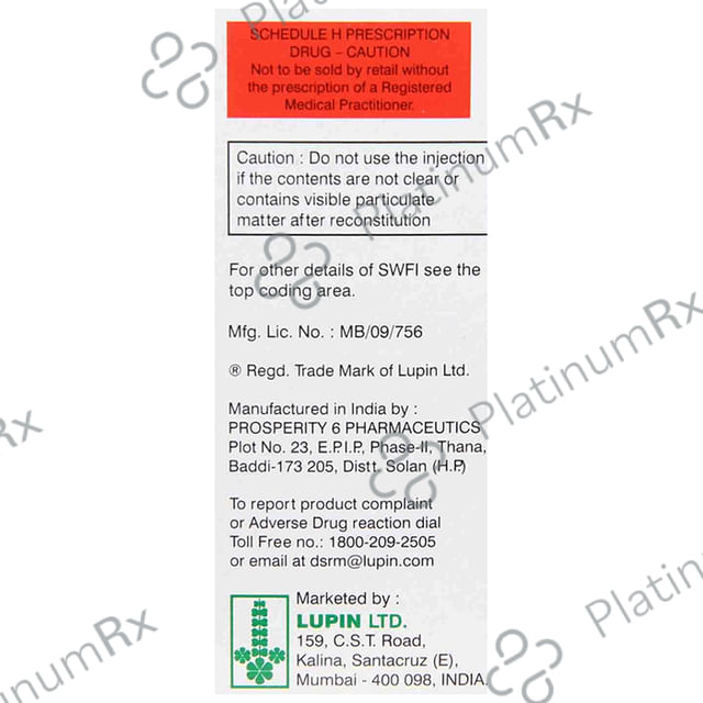 Tazar 2000/250mg Injection 1s