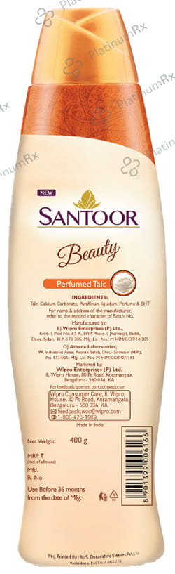 Santoor Beauty Perfumed Talc with Sandalwood Extract