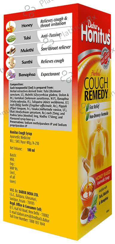 Dabur Honitus Honey Based Cough Syrup 100ml