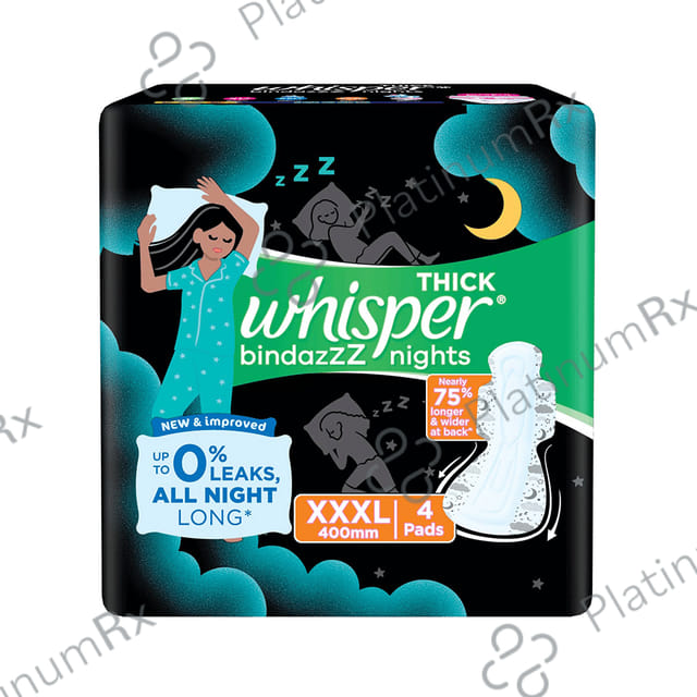 Whisper Bindazzz Nights Pads - Size XXXL 4 pads