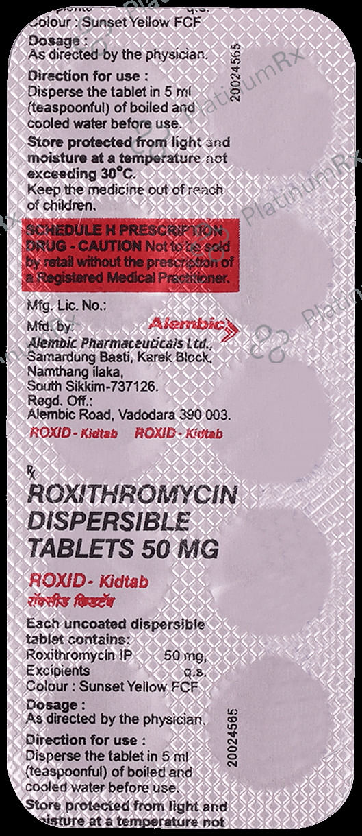 Roxid Kid 50mg Tablet 10s