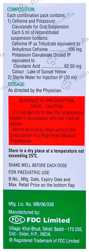 Zifi CV 100/62.5mg Oral Suspension 30ml