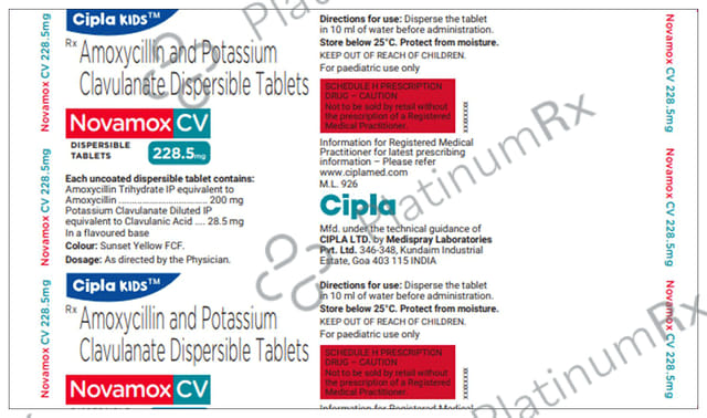 Novamox CV 200mg/28.5mg Tablet 10s
