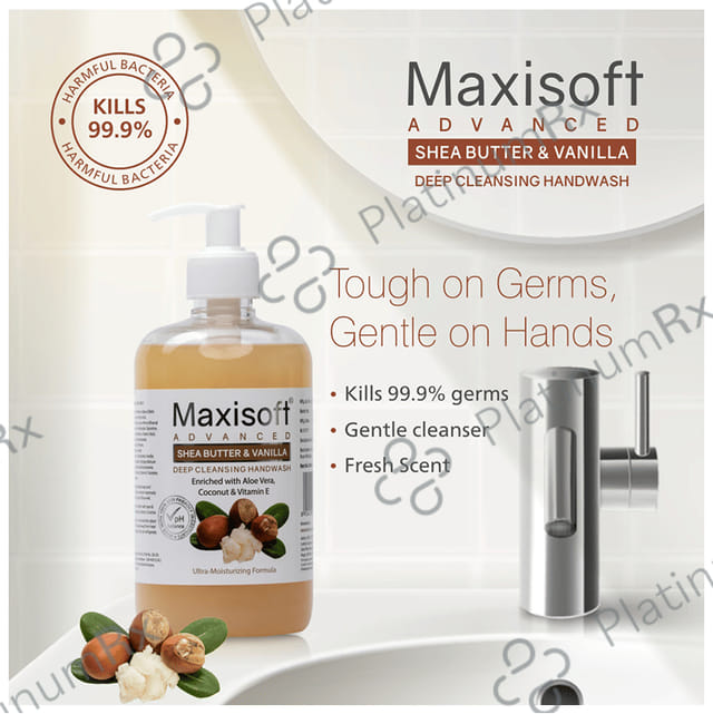 Maxisoft Advanced Shea Butter & Vanilla Deep Cleansing Hand Wash (500ml Each) 1 Bottle