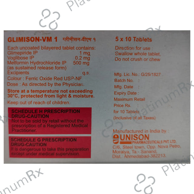 Glimison VM 1/500/0.2mg Tablet SR 10s