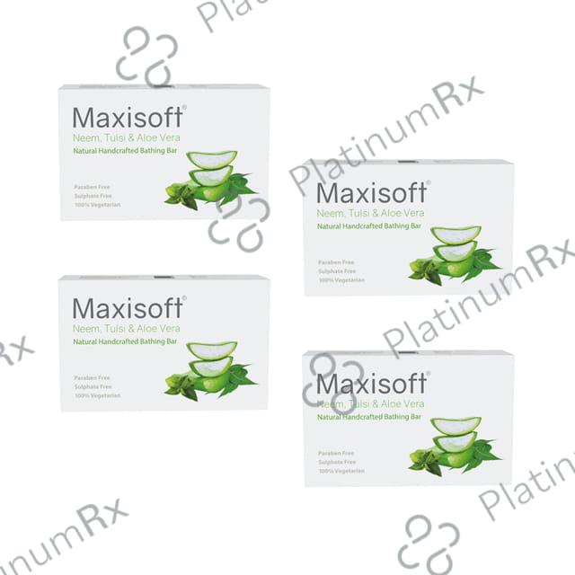 Maxisoft Neem, Tulsi & Aloe Vera Bathing Bar (100gm Each) 4 units