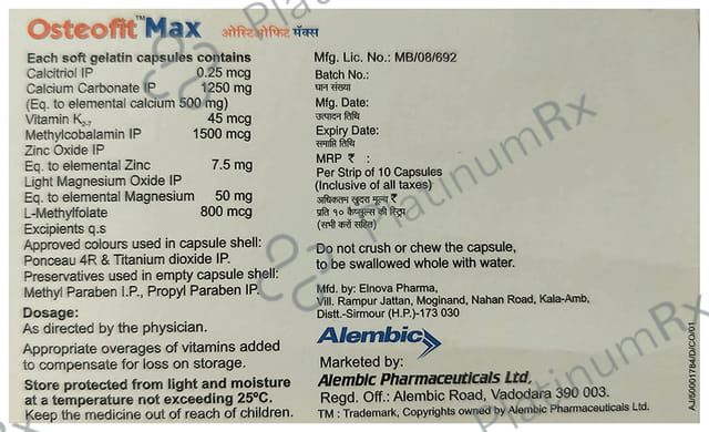 Osteofit Max Soft Gelatin Capsule 10s