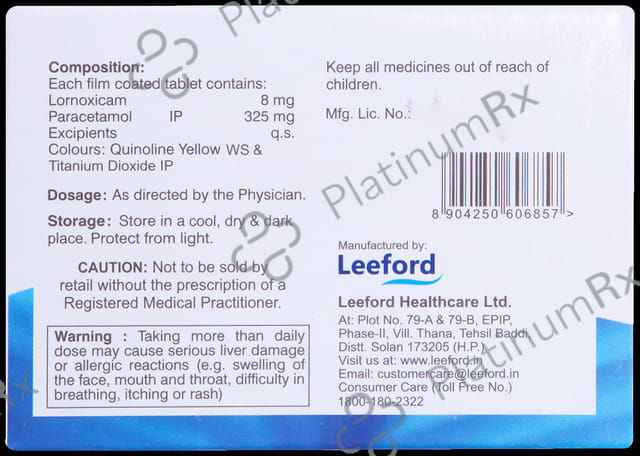 Lexicam 8mg/325mg Tablet