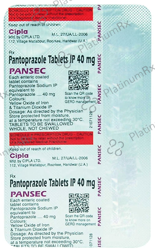 Pansec 40mg Tablet 15s