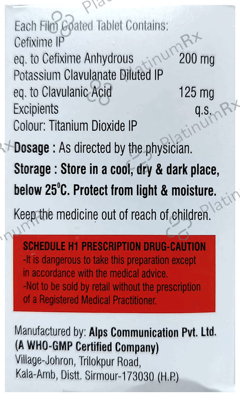 Cefsave CV 200/125mg Tablet