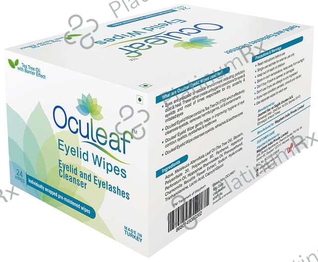 Oculeaf Eyelid Wipes with Tea Tree Oil - For Eyelid & Eyelashes Cleansing 24 wipes