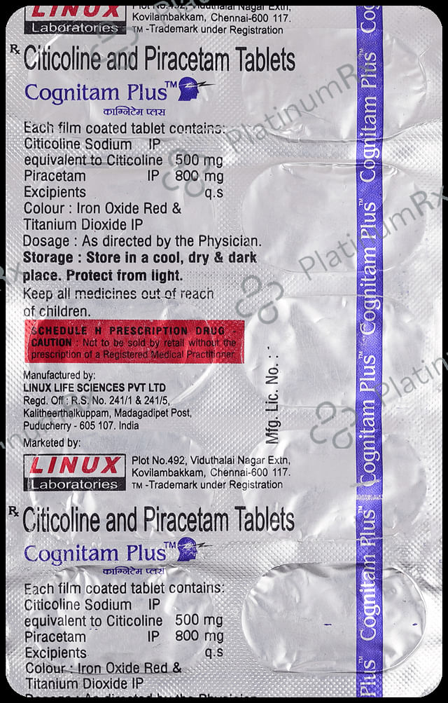 Cognitam Plus 500/800mg Tablet 10s