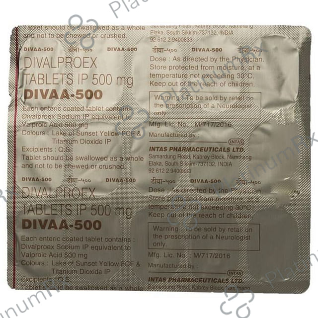 Divaa 500mg Tablet 15s