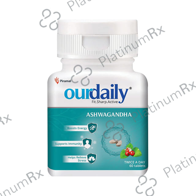 OurDaily Ashwagandha for Energy Immunity Stress Relief & Antioxidant Support Tablet 60s