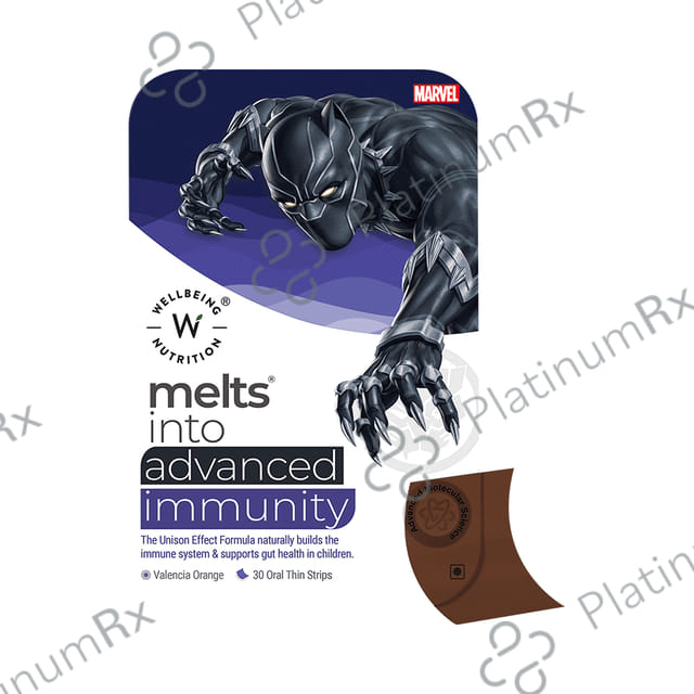 Wellbeing Nutrition Marvel Melts Into Advanced Immunity Oral Thin Strip Age 6+ Valencia Orange