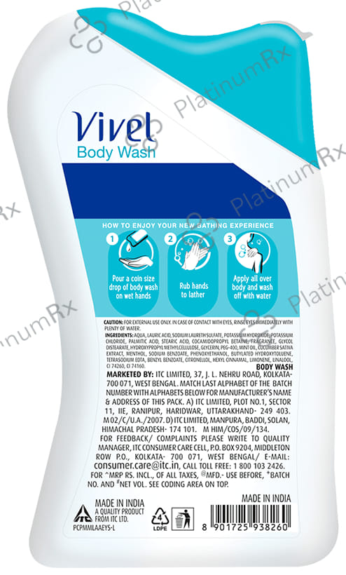 Vivel Mint + Cucumber Body Wash 200 ml