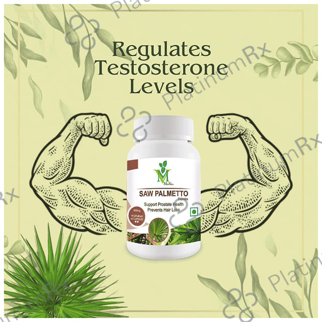 Mint Veda Saw Palmetto Vegetarian Capsules for Prostate Health and Hair Growth