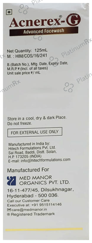Acnerex G Advanced Face Wash 125ml