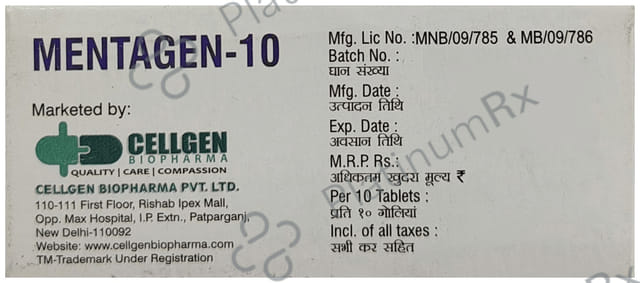 Mentagen 10mg Tablet
