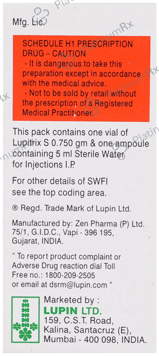 Lupitrix S 500mg/250mg Injection