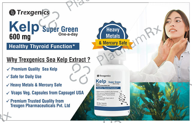 Trexgenics Kelp Super Green 600mg Veg. Capsules