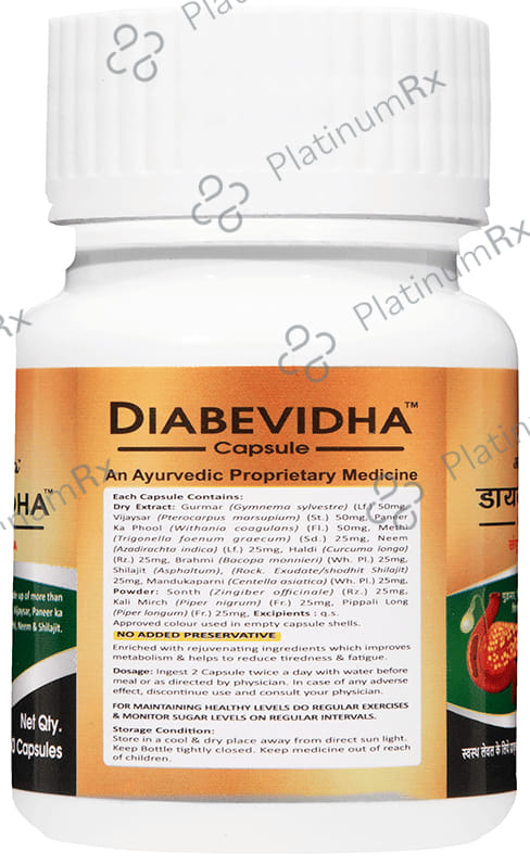 Ayurvidha Diabevidha Capsule (30 Each) Bottle