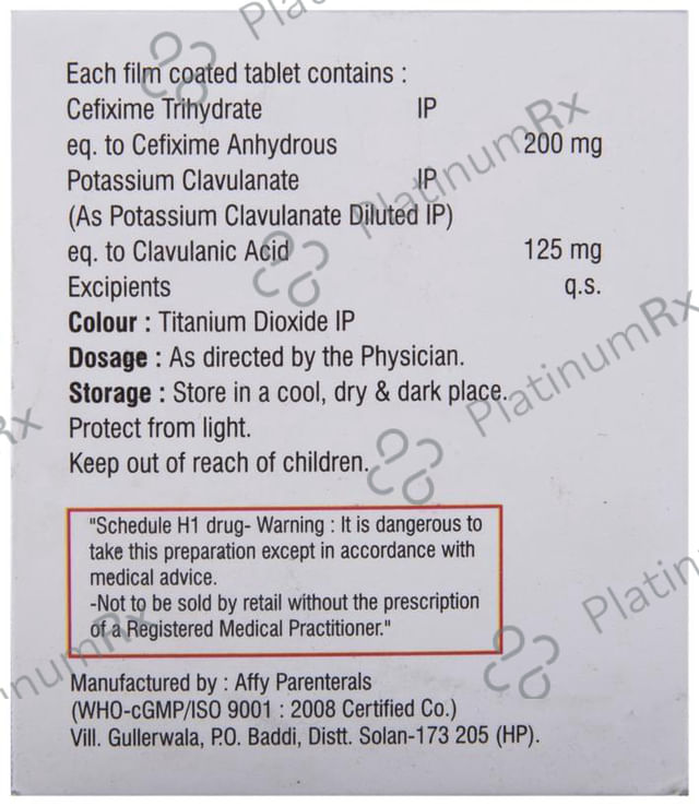 Cefifurt CV 200/125mg Tablet 10s