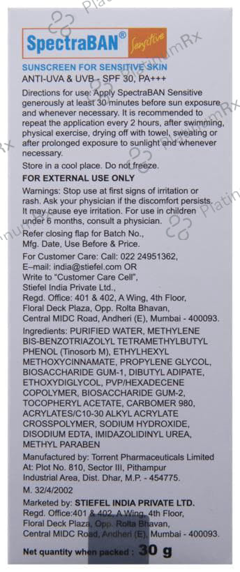 Spectraban Sensitive Cream