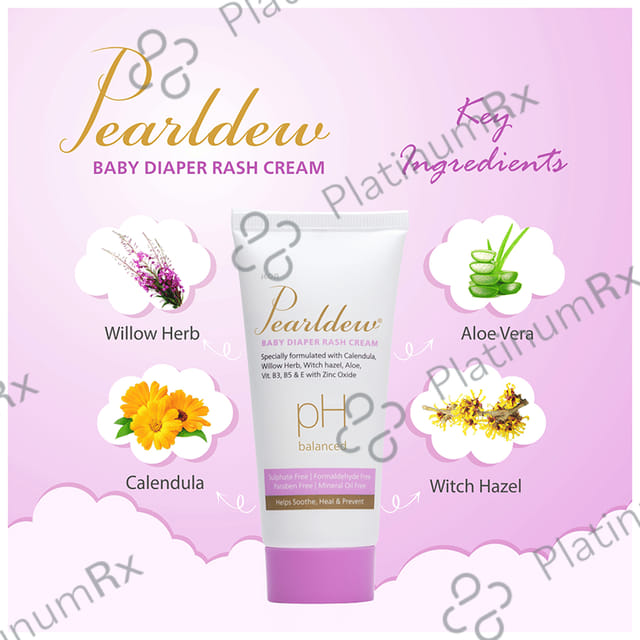 Pearldew pH Balanced Baby Diaper Rash (50gm Each) 4 Tubes